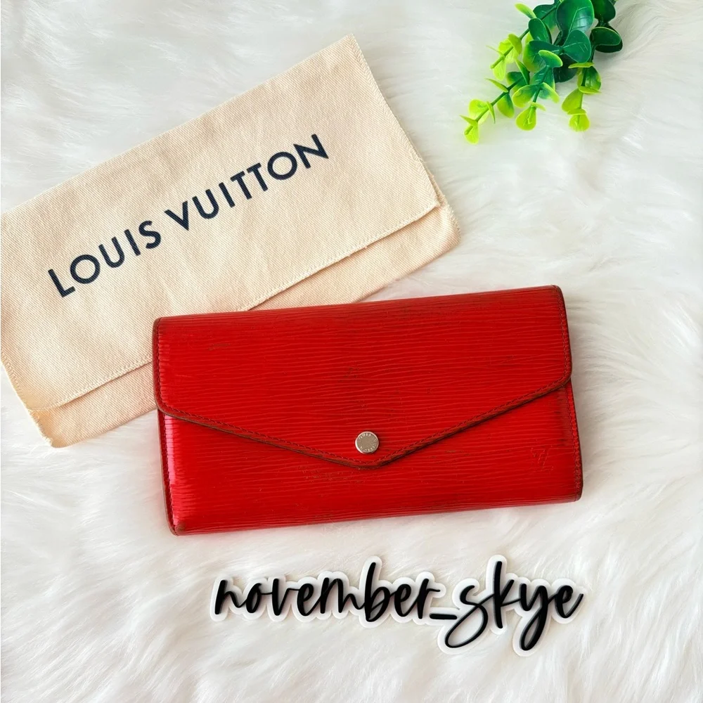 Louis Vuitton Red Epi Leather Sarah Envelope‎ Wallet